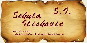 Sekula Ilišković vizit kartica